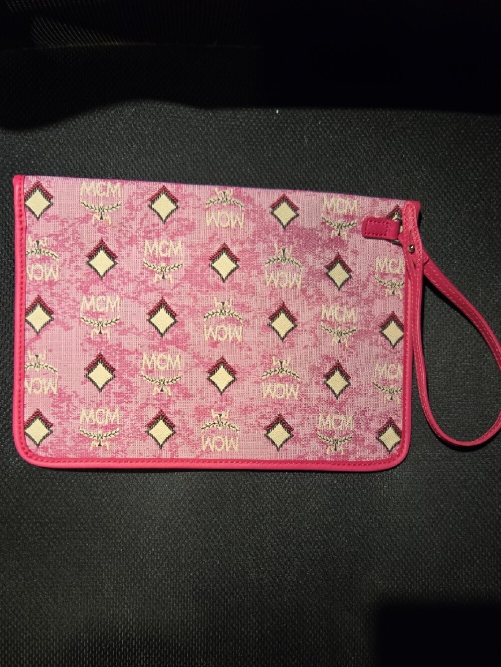 MCM Pink Monogram Wristlet Clutch - Picture 3 of 6